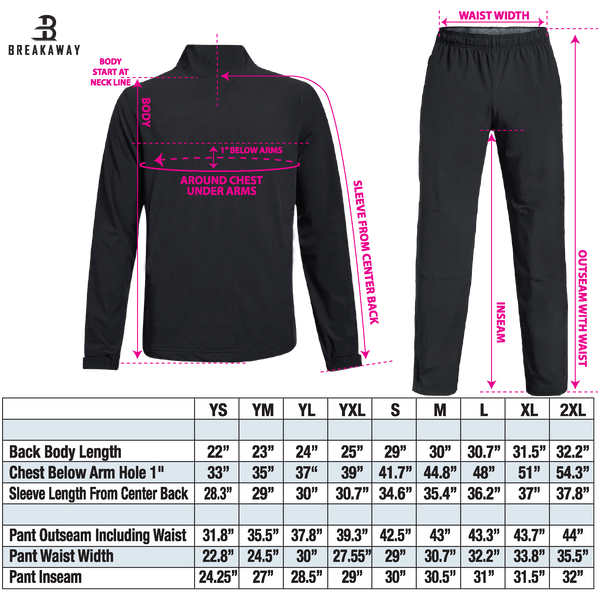 Youth Breakaway Lightweight Warm Up Pants (Mustangs)