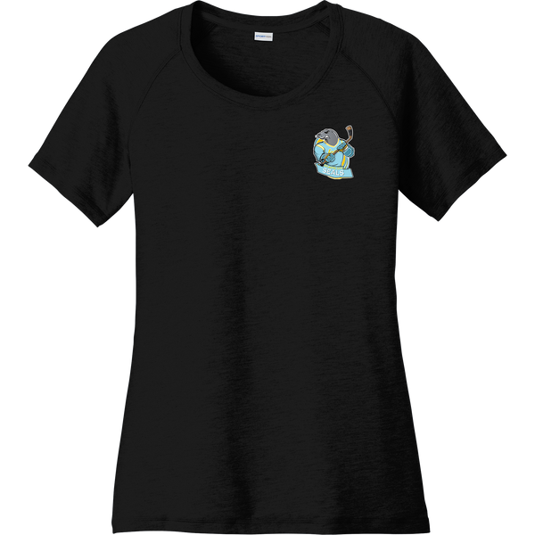 Atlantic City Seals Ladies PosiCharge Tri-Blend Wicking Scoop Neck Raglan Tee