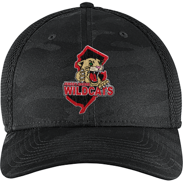 Jersey Shore Wildcats New Era Tonal Camo Stretch Tech Mesh Cap