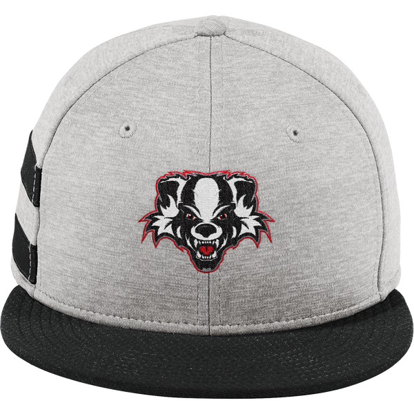Scary Badgers New Era Shadow Heather Striped Flat Bill Snapback Cap