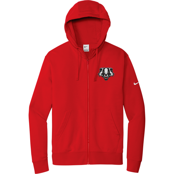 Scary Badgers Nike Club Fleece Sleeve Swoosh Full-Zip Hoodie