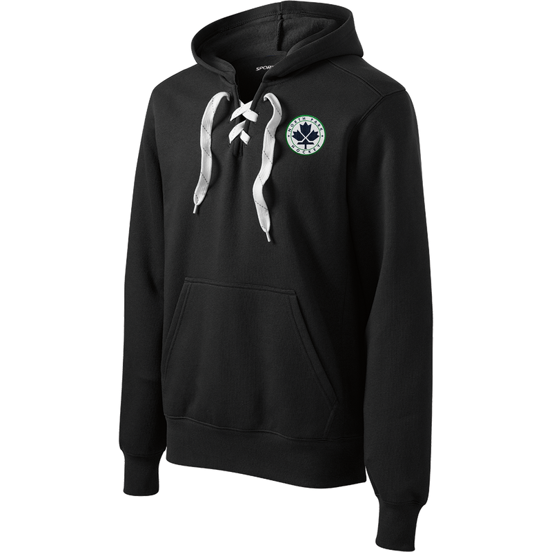 North Park Hockey Lace Up Pullover Hooded Sweatshirt